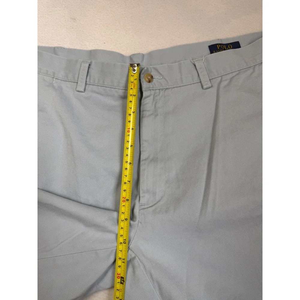 Polo Ralph Lauren Mens Classic Fit 9 Inch Chino Shorts Light Blue Cotton Size 40